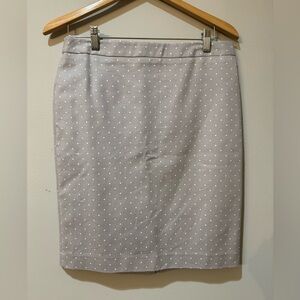 Liz Claiborne grey skirt with white polka dots, size 8. New with tags.